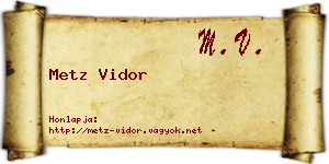 Metz Vidor névjegykártya
